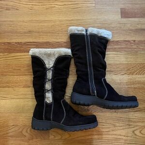 Naturalizer Brown and Cream Lined Winter Boots 9.5
